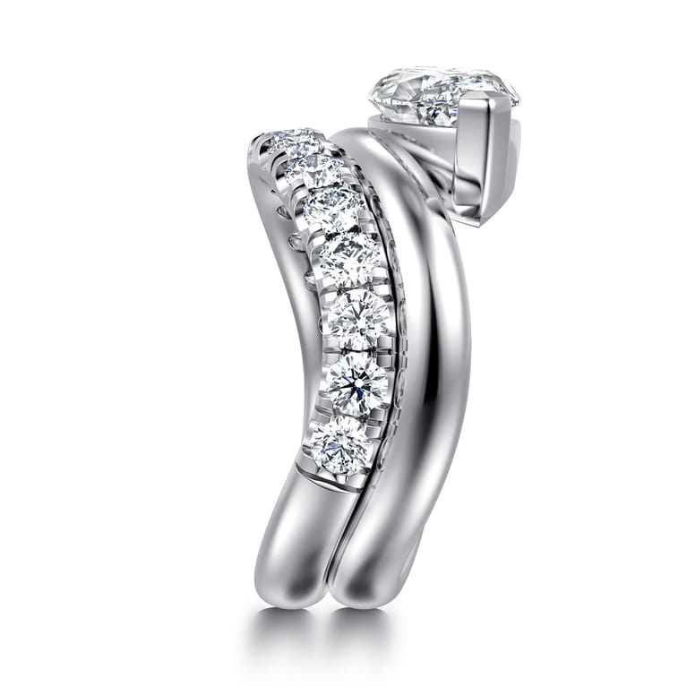 14K White Gold Diamond Matching Wedding Band - 1 ct - Shot 4