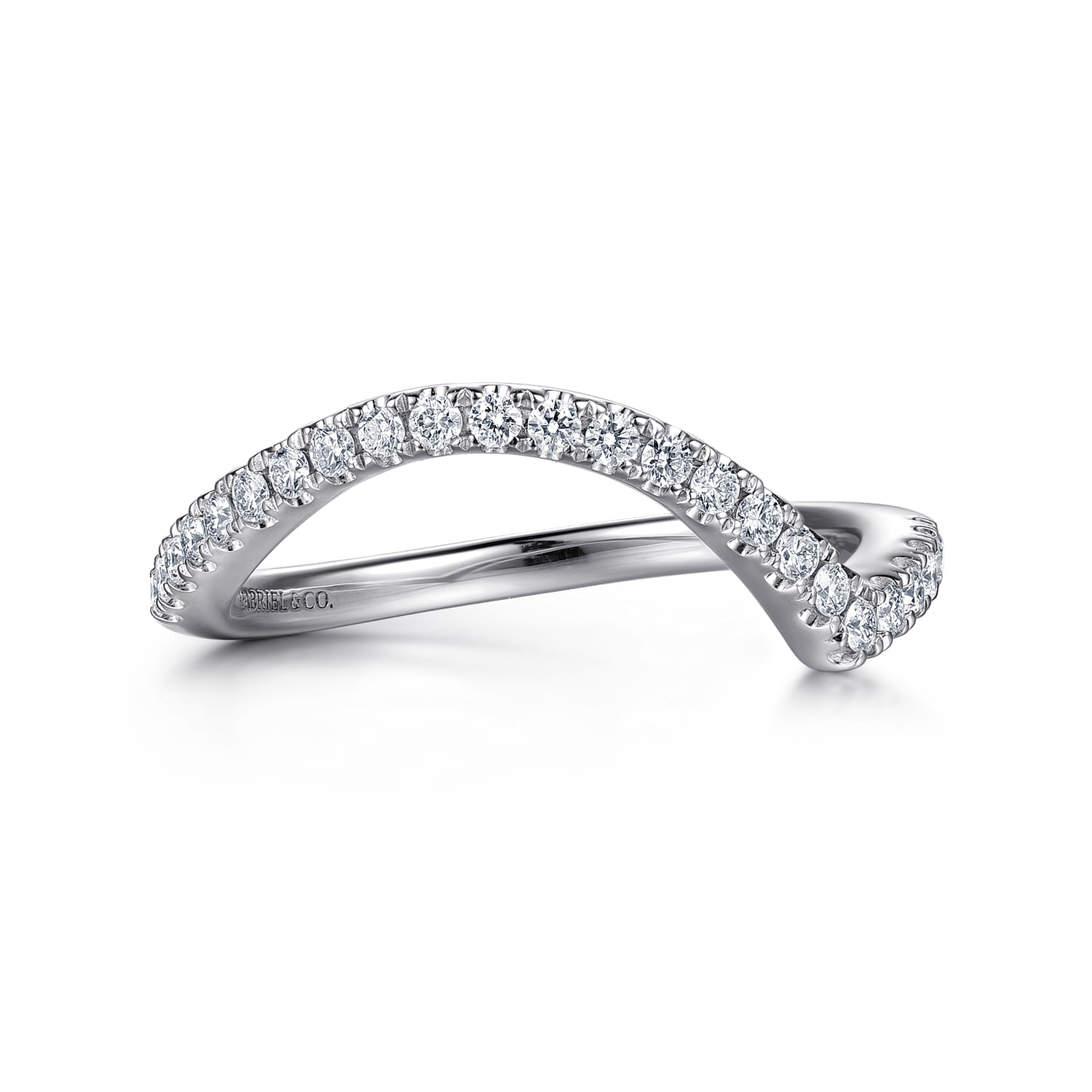14K White Gold Diamond Matching Wedding Band - 0.25 ct - Shot 1