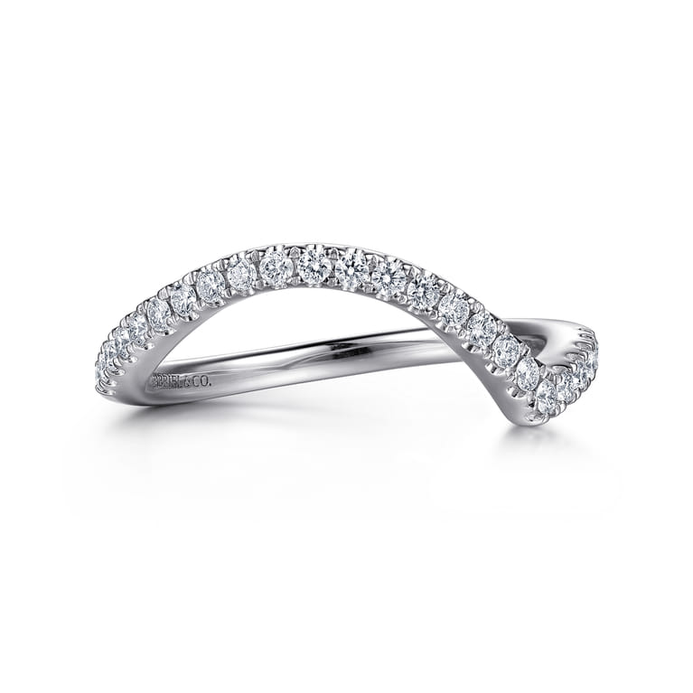 14K White Gold Diamond Matching Wedding Band - 0.25 ct - Shot 1