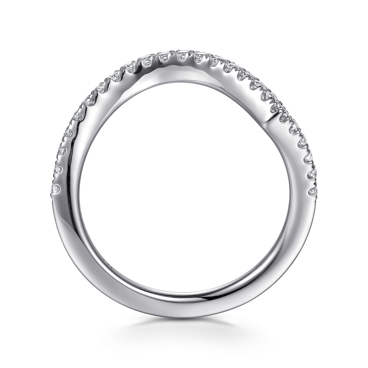 14K White Gold Diamond Matching Wedding Band - 0.25 ct - Shot 2