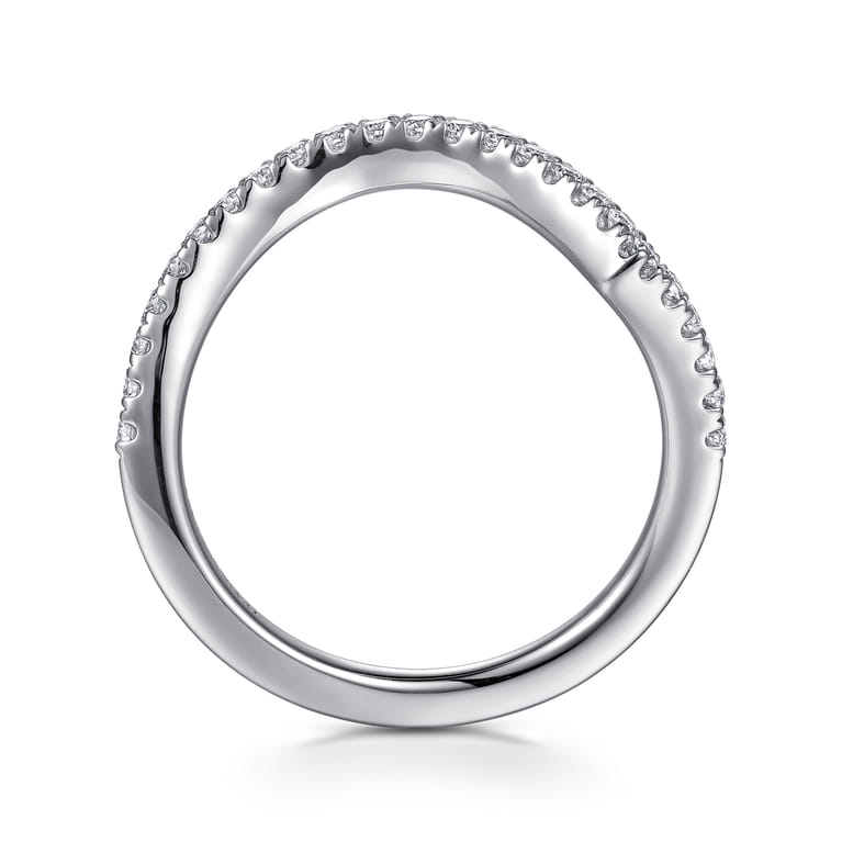 14K White Gold Diamond Matching Wedding Band - 0.25 ct - Shot 2