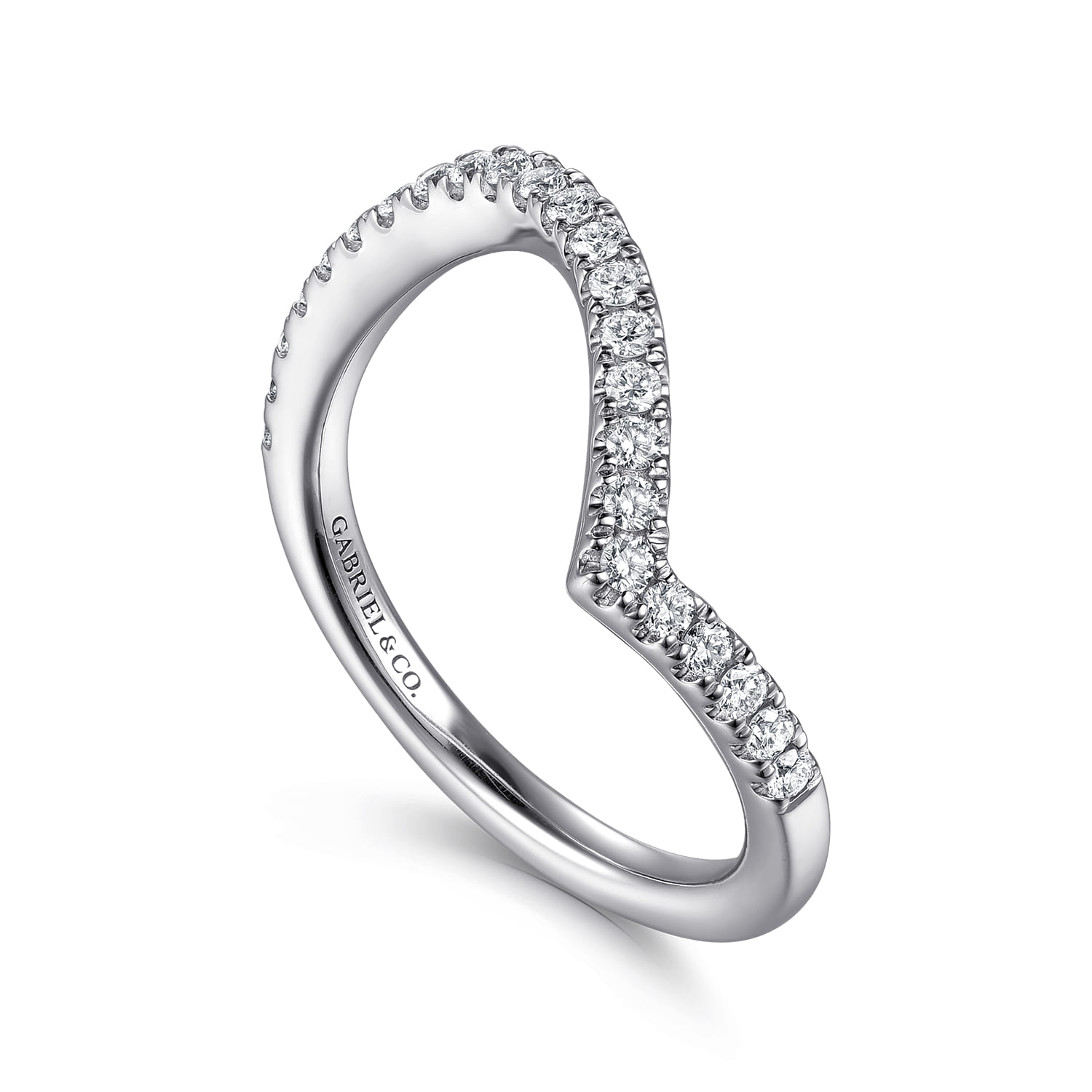 14K White Gold Diamond Matching Wedding Band - 0.25 ct - Shot 3