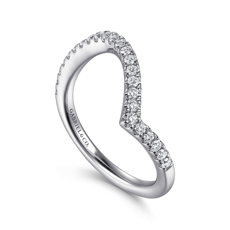 14K White Gold Diamond Matching Wedding Band - 0.25 ct - Shot 3