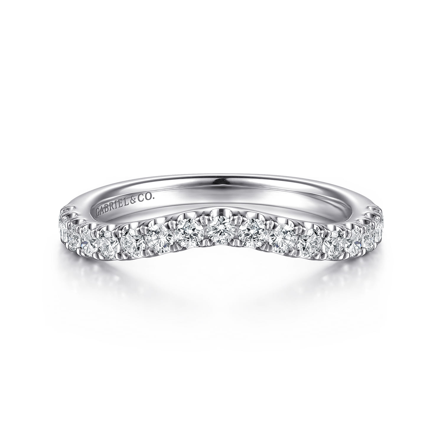 14K White Gold Diamond Matching Wedding Band - 0.4 ct - Shot 1