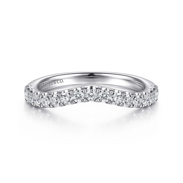 14K White Gold Diamond Matching Wedding Band - 0.4 ct - Shot 1