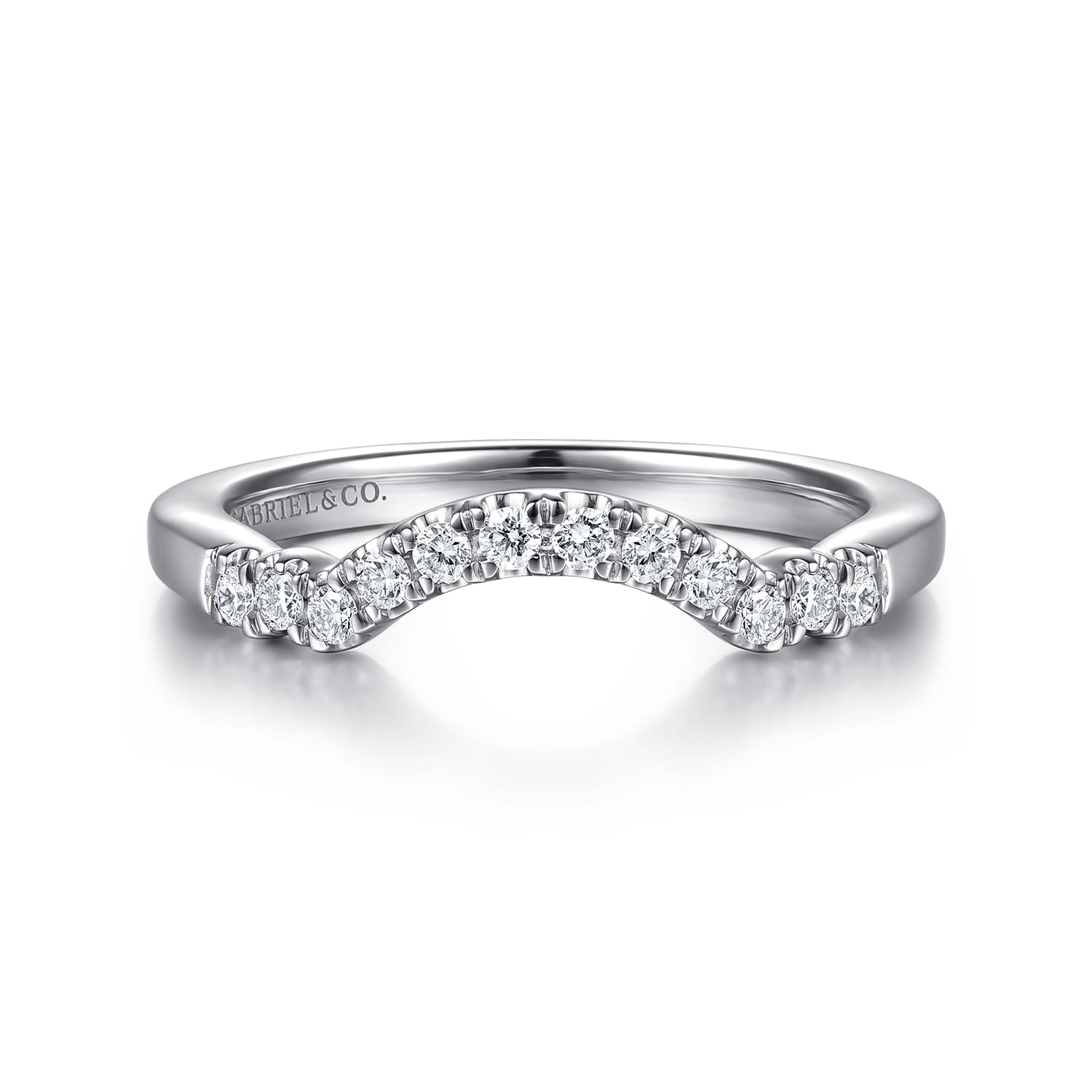 14K White Gold Diamond Matching Wedding Band - 0.18 ct - Shot 1