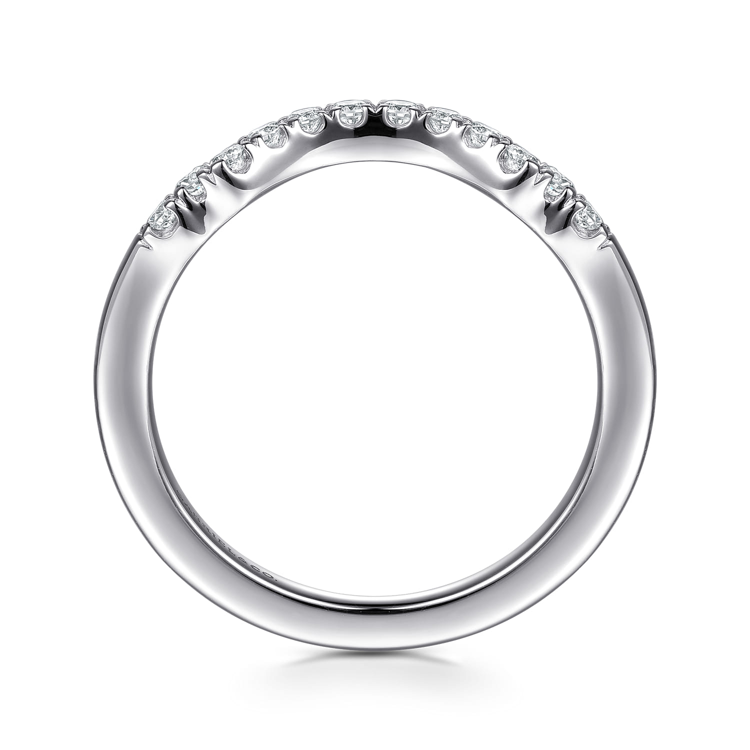 14K White Gold Diamond Matching Wedding Band - 0.18 ct - Shot 2