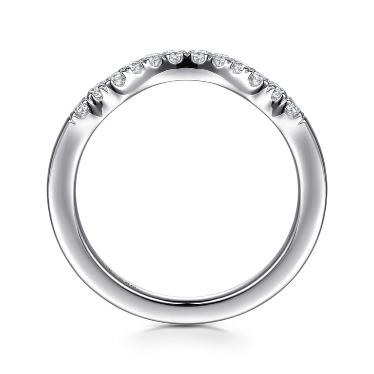 14K White Gold Diamond Matching Wedding Band - 0.18 ct - Shot 2
