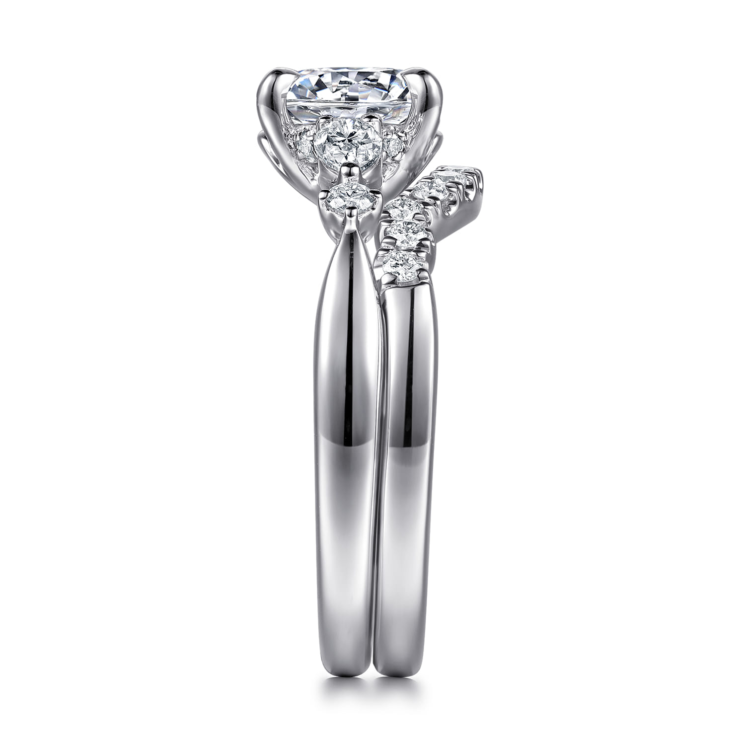 14K White Gold Diamond Matching Wedding Band - 0.18 ct - Shot 5