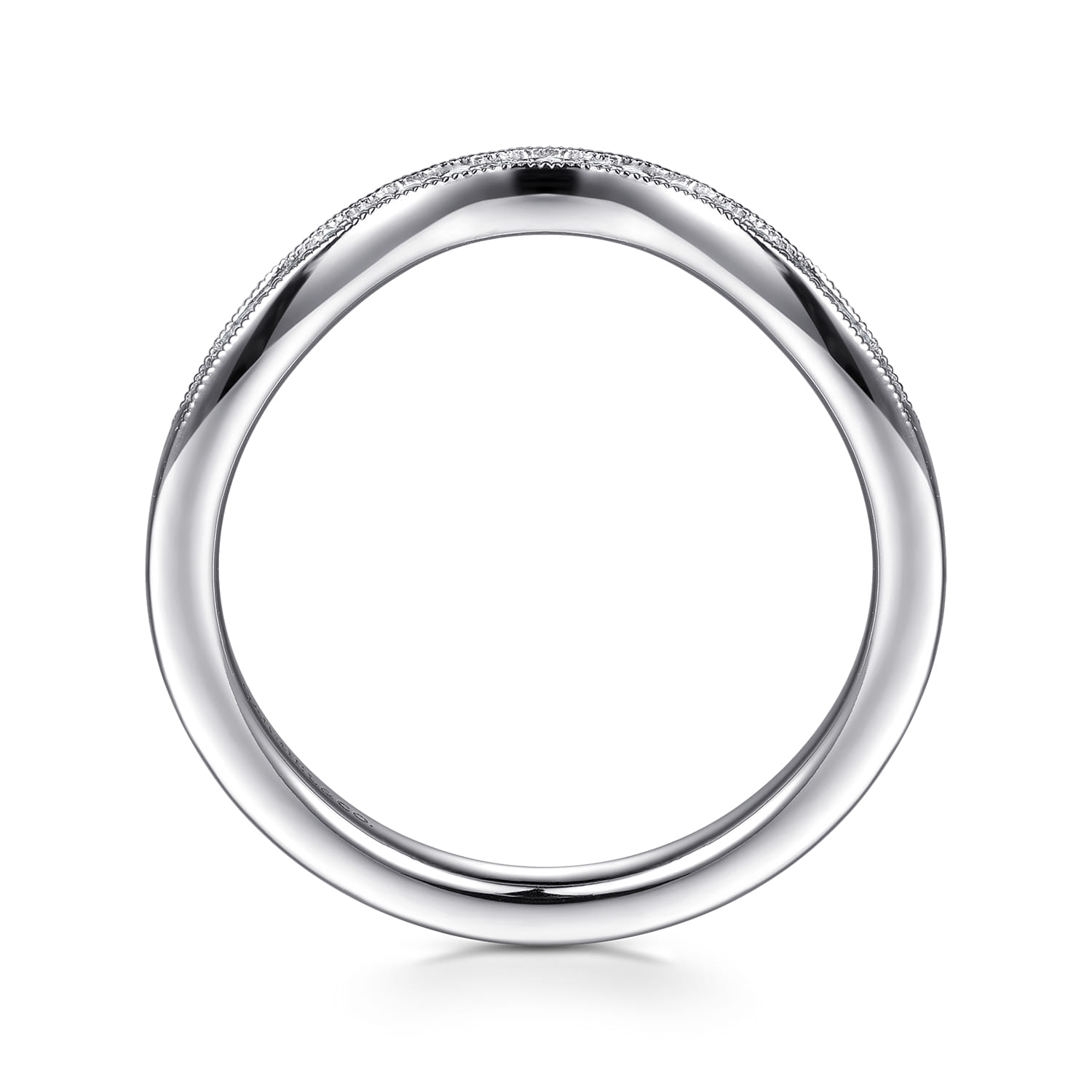 14K White Gold Diamond Matching Wedding Band - 0.11 ct - Shot 2