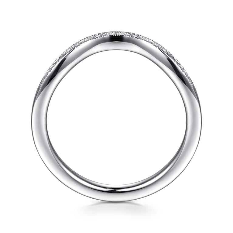 14K White Gold Diamond Matching Wedding Band - 0.11 ct - Shot 2