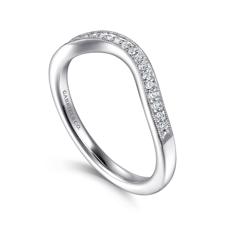 14K White Gold Diamond Matching Wedding Band - 0.11 ct - Shot 3