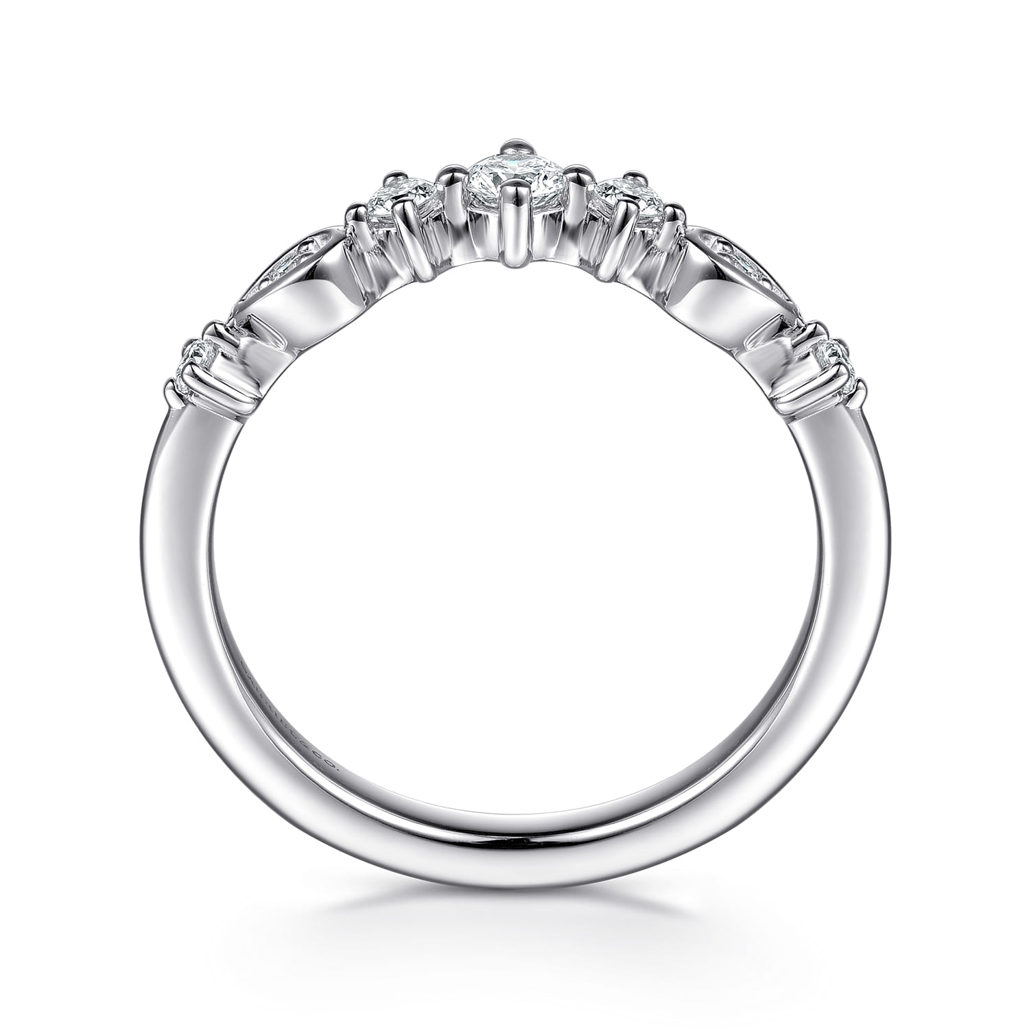 14K White Gold Diamond Matching Wedding Band - 0.25 ct - Shot 2