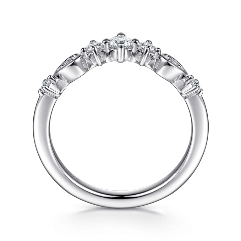 14K White Gold Diamond Matching Wedding Band - 0.25 ct - Shot 2