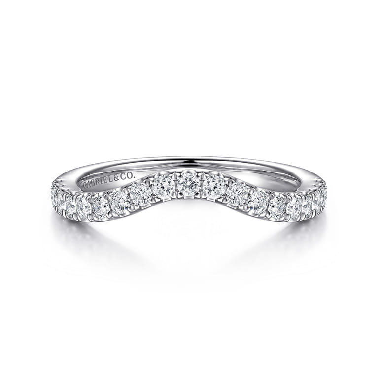 14K White Gold Diamond Matching Wedding Band - 0.3 ct - Shot 1