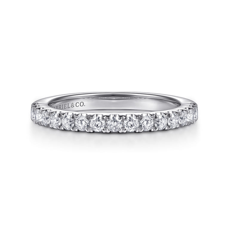 14K White Gold Diamond Matching Wedding Band - 0.4 ct - Shot 1
