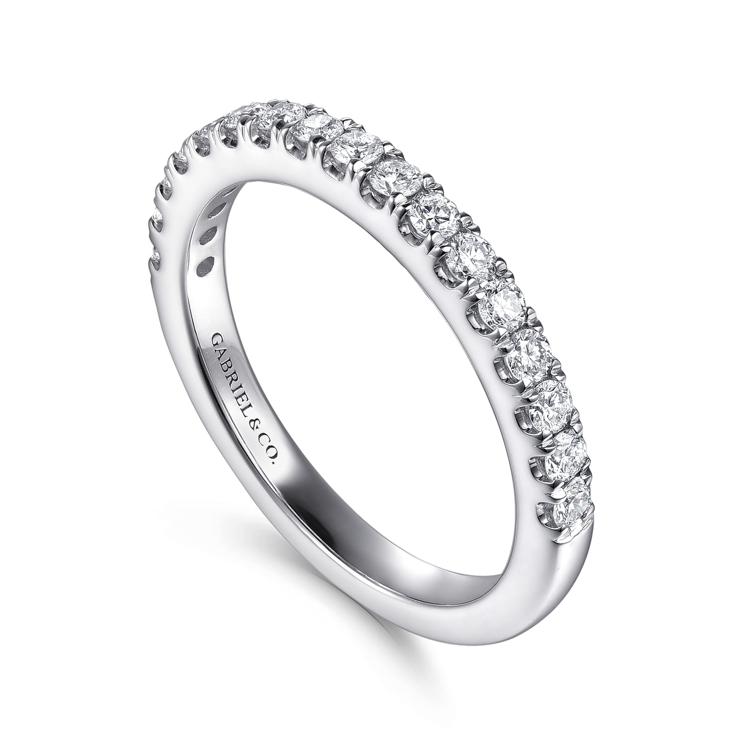 14K White Gold Diamond Matching Wedding Band - 0.4 ct - Shot 3