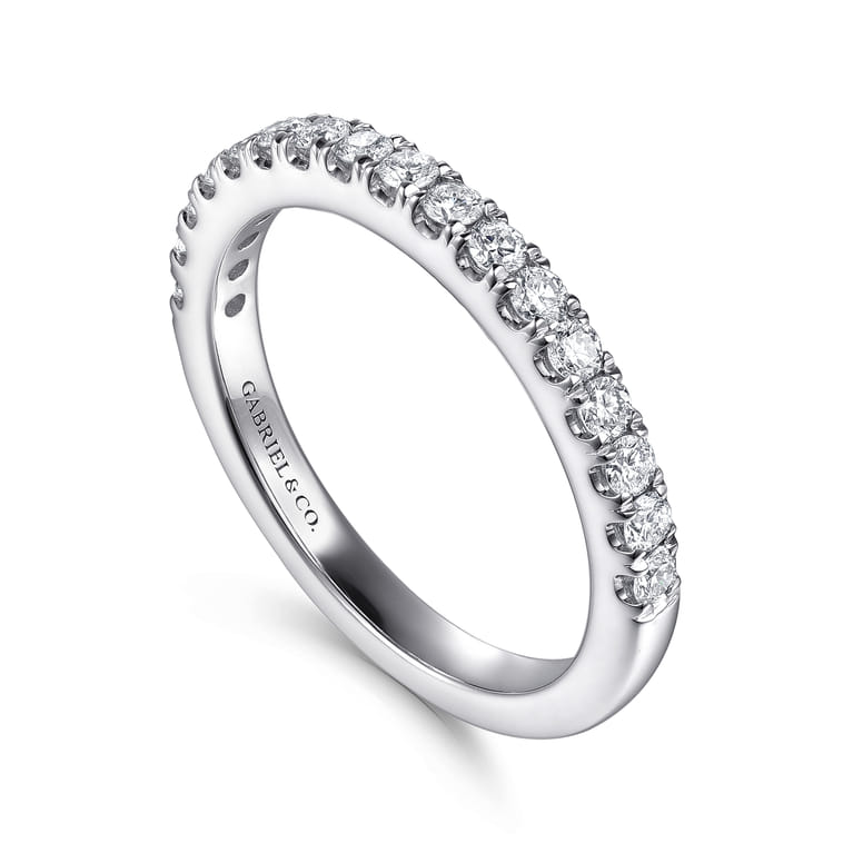 14K White Gold Diamond Matching Wedding Band - 0.4 ct - Shot 3