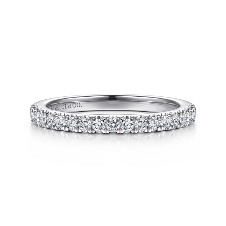 14K White Gold Diamond Matching Wedding Band - 0.3 ct - Shot 1