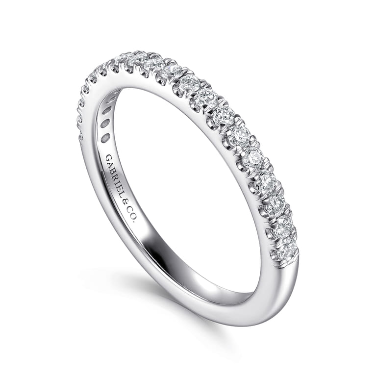 14K White Gold Diamond Matching Wedding Band - 0.3 ct - Shot 3
