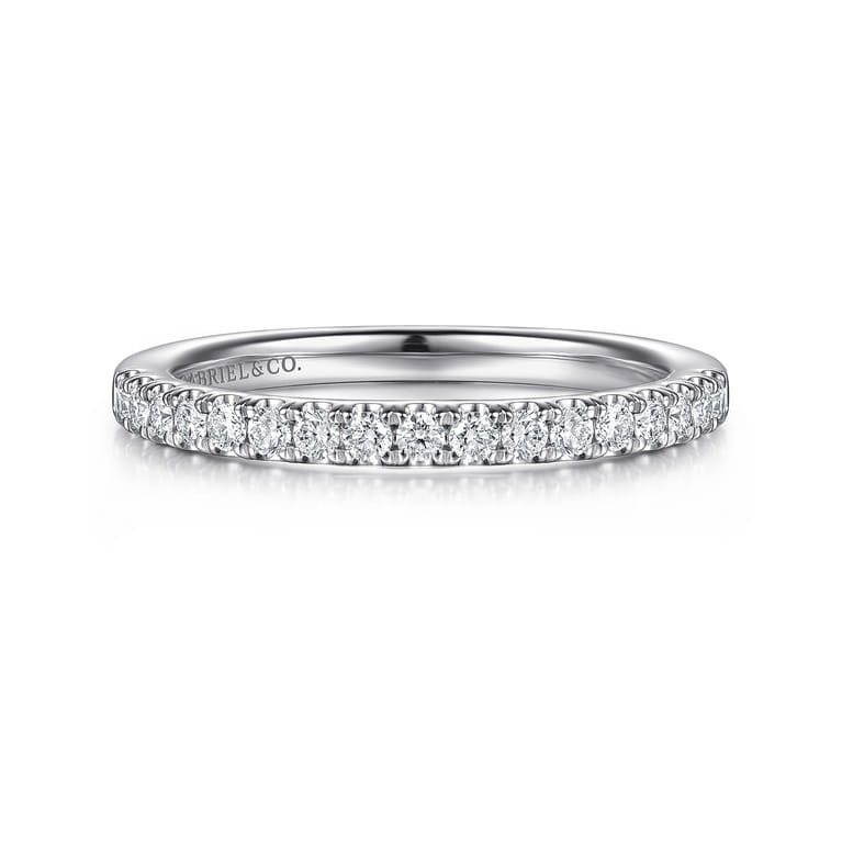 14K White Gold Diamond Matching Wedding Band - 0.3 ct - Shot 1