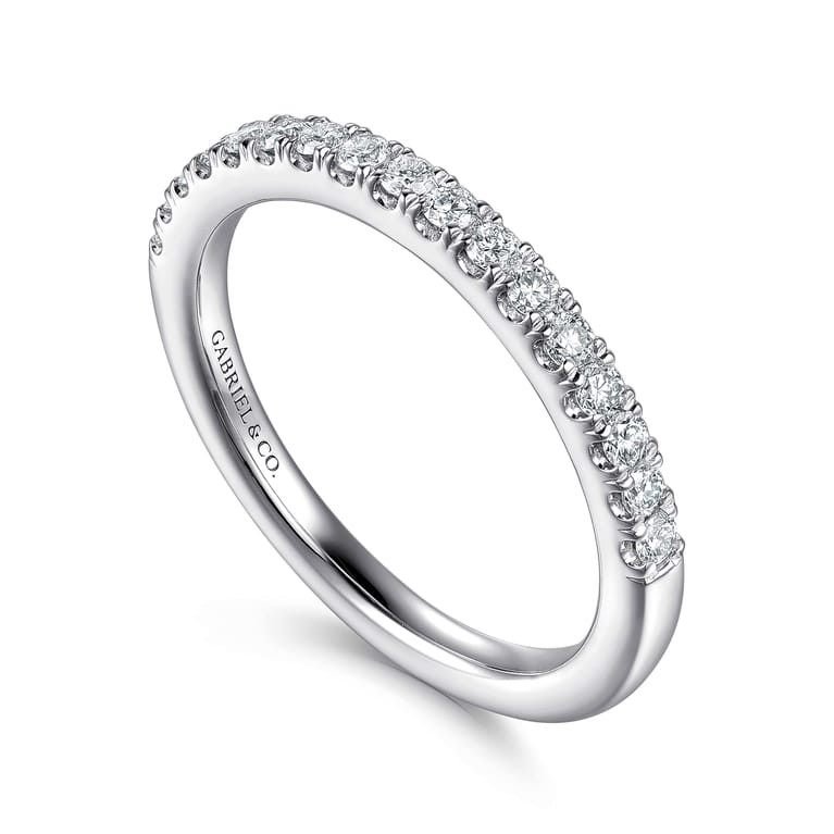 14K White Gold Diamond Matching Wedding Band - 0.3 ct - Shot 3