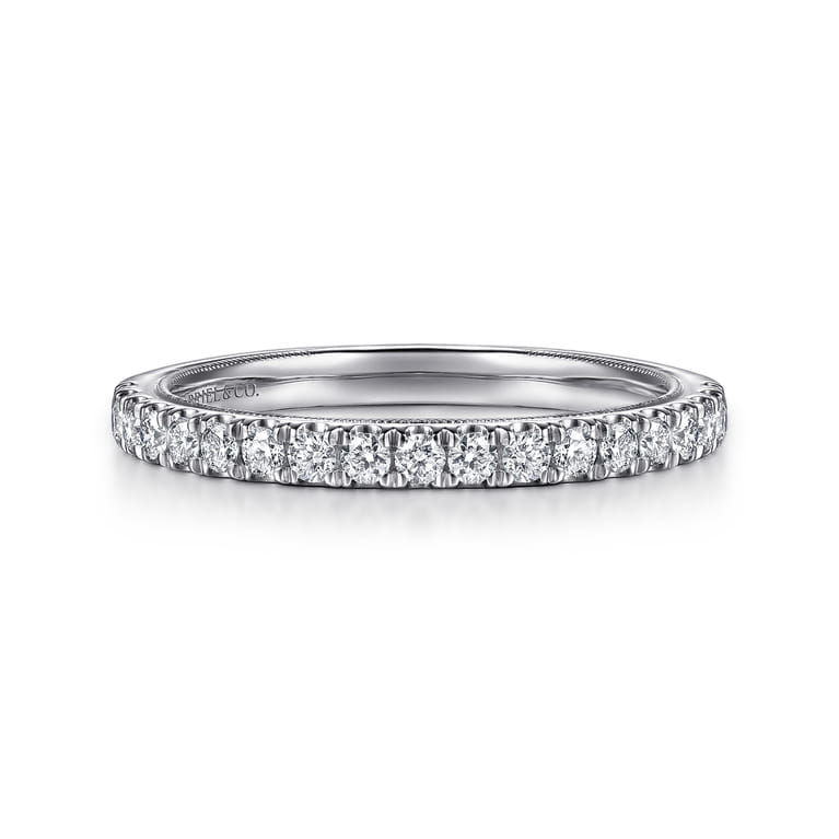 14K White Gold Diamond Matching Wedding Band - 0.3 ct - Shot 1