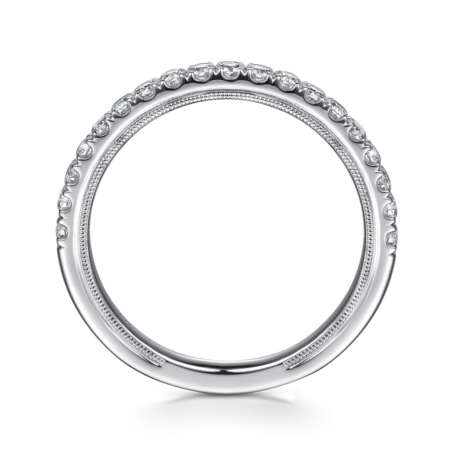 14K White Gold Diamond Matching Wedding Band - 0.3 ct - Shot 2