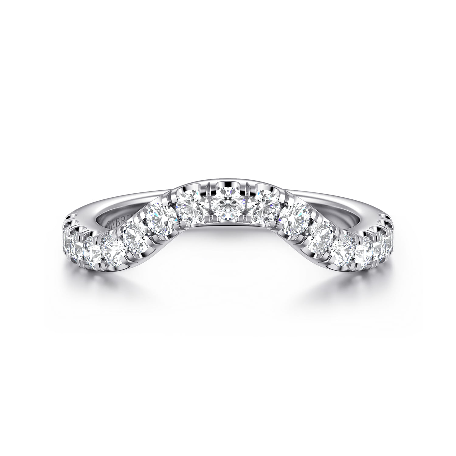 14K White Gold Diamond Matching Wedding Band - 0.6 ct - Shot 1