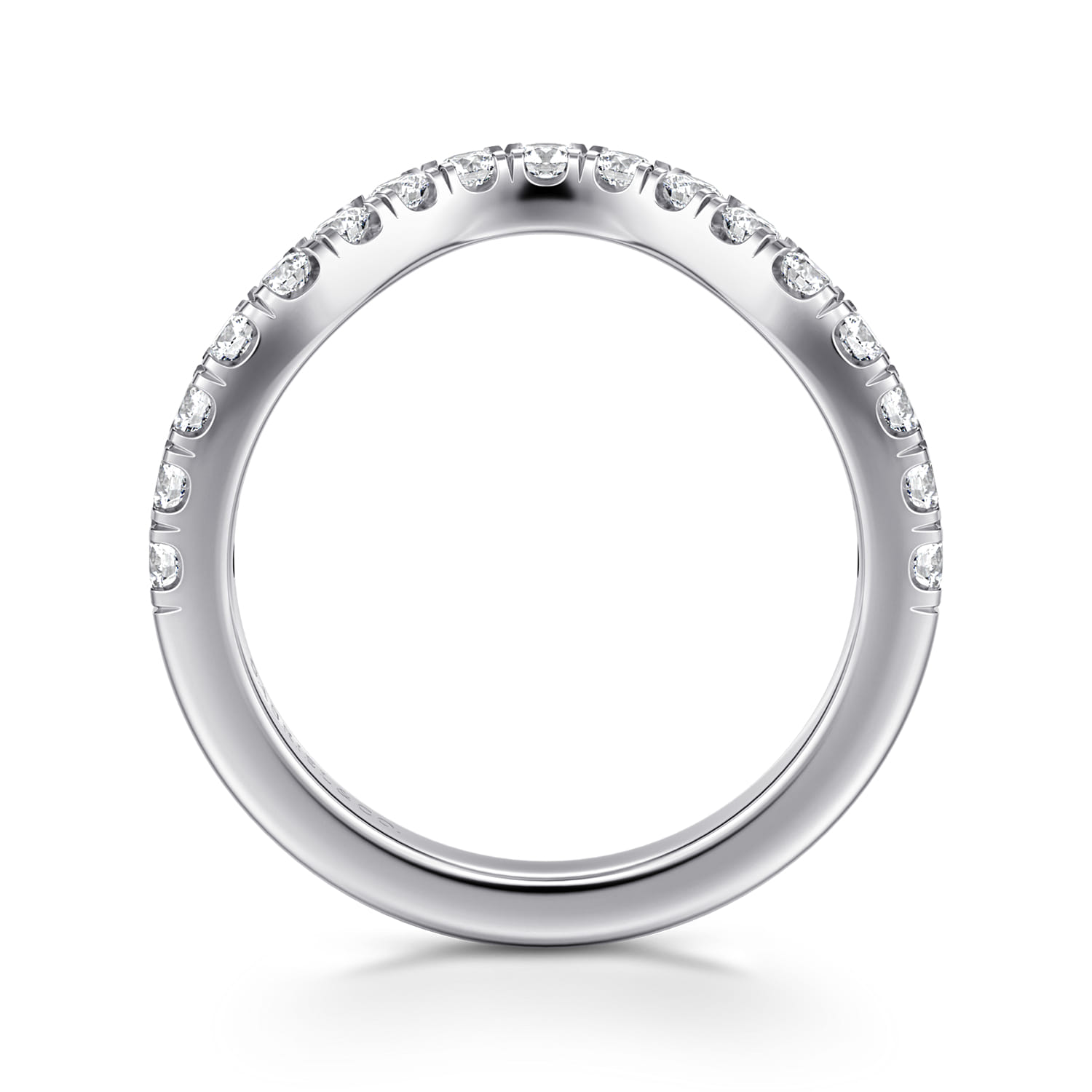 14K White Gold Diamond Matching Wedding Band - 0.6 ct - Shot 2