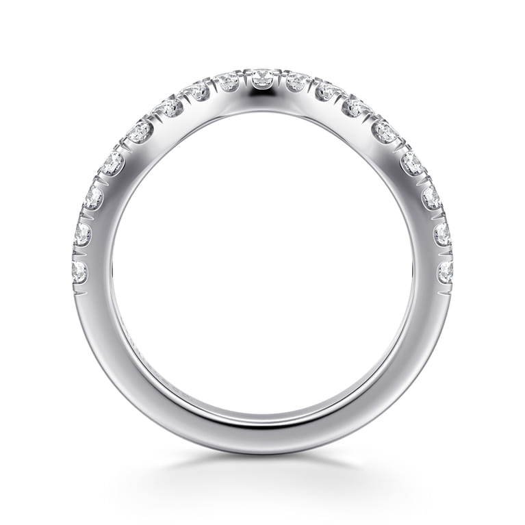 14K White Gold Diamond Matching Wedding Band - 0.6 ct - Shot 2