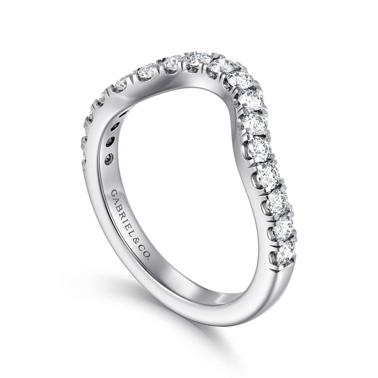 14K White Gold Diamond Matching Wedding Band - 0.6 ct - Shot 3