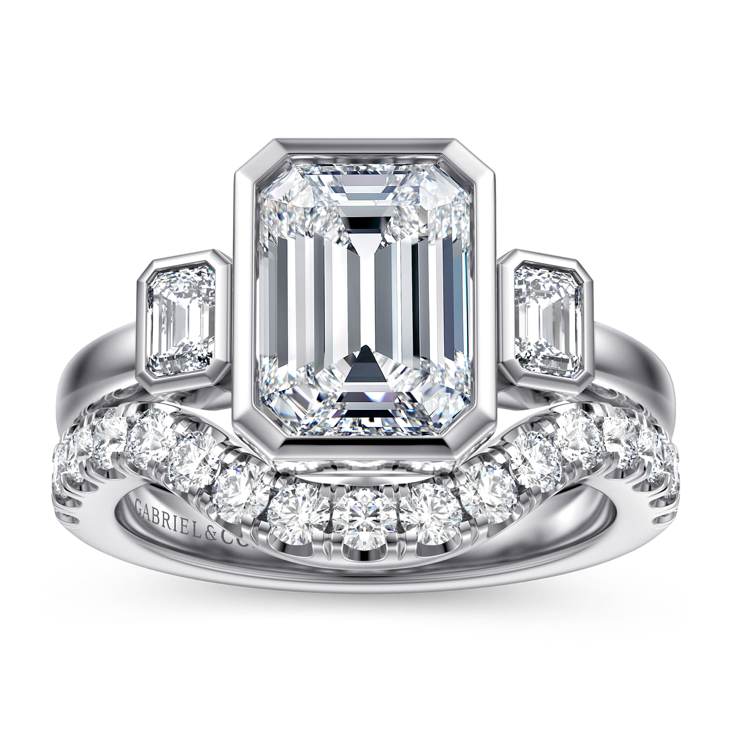 14K White Gold Diamond Matching Wedding Band - 0.6 ct - Shot 4
