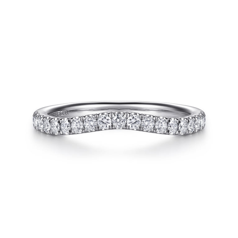 14K White Gold Diamond Matching Wedding Band - 0.3 ct - Shot 1