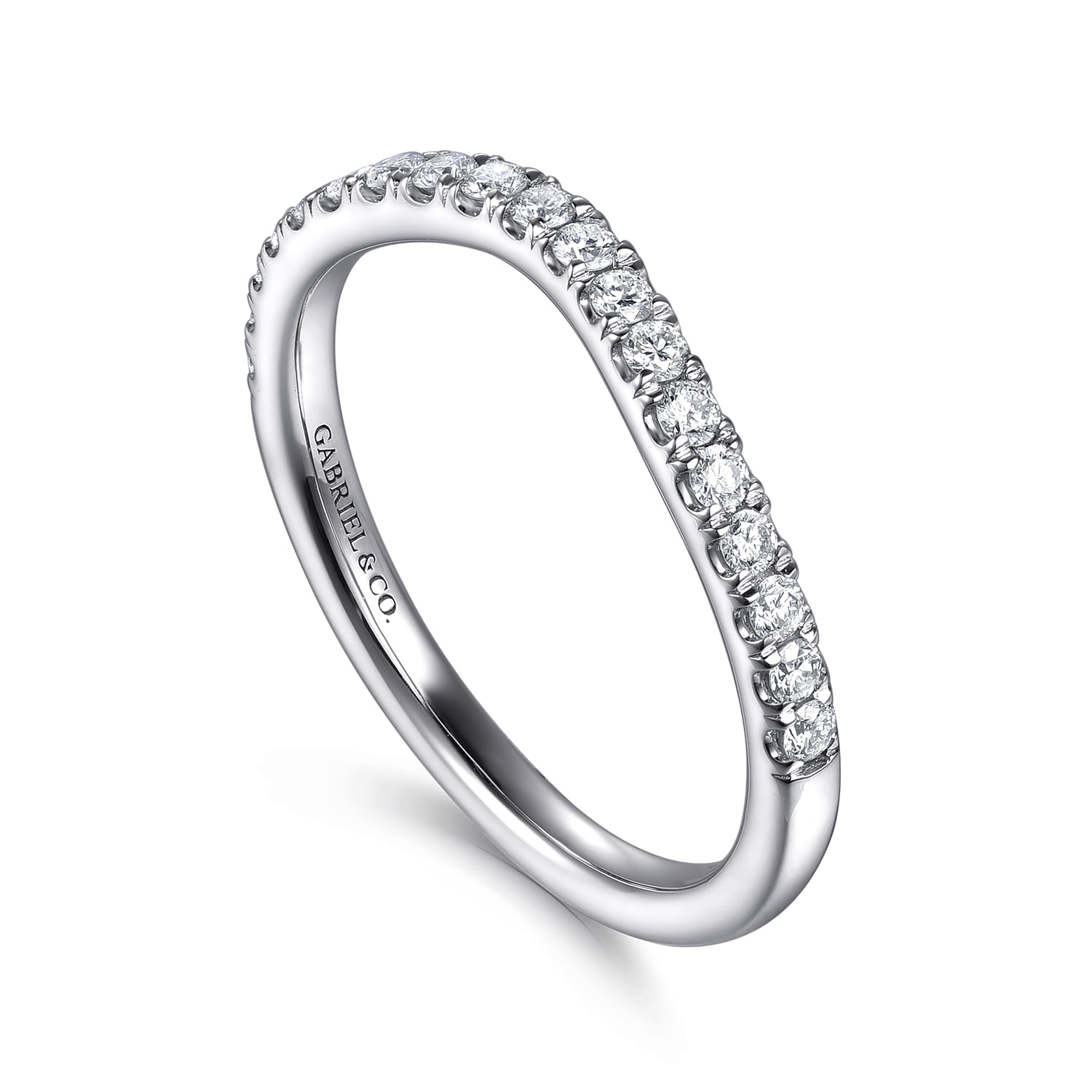 14K White Gold Diamond Matching Wedding Band - 0.3 ct - Shot 3