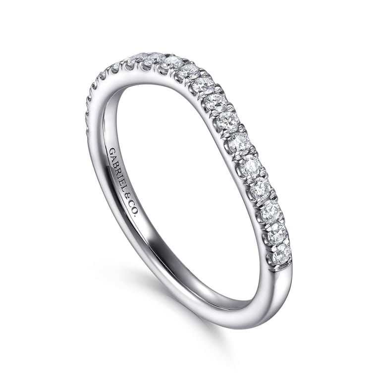 14K White Gold Diamond Matching Wedding Band - 0.3 ct - Shot 3