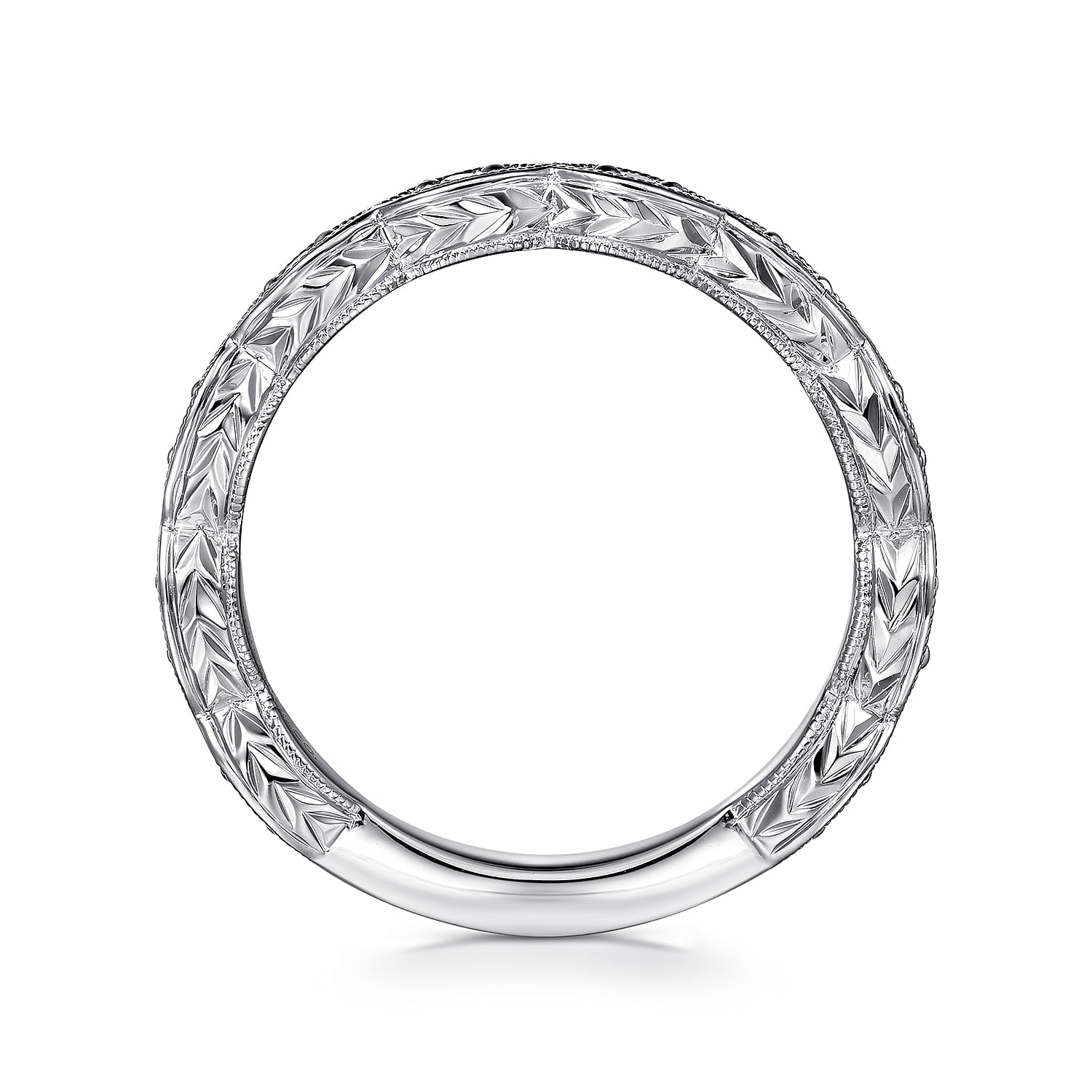 14K White Gold Diamond Matching Wedding Band - 0.12 ct - Shot 2