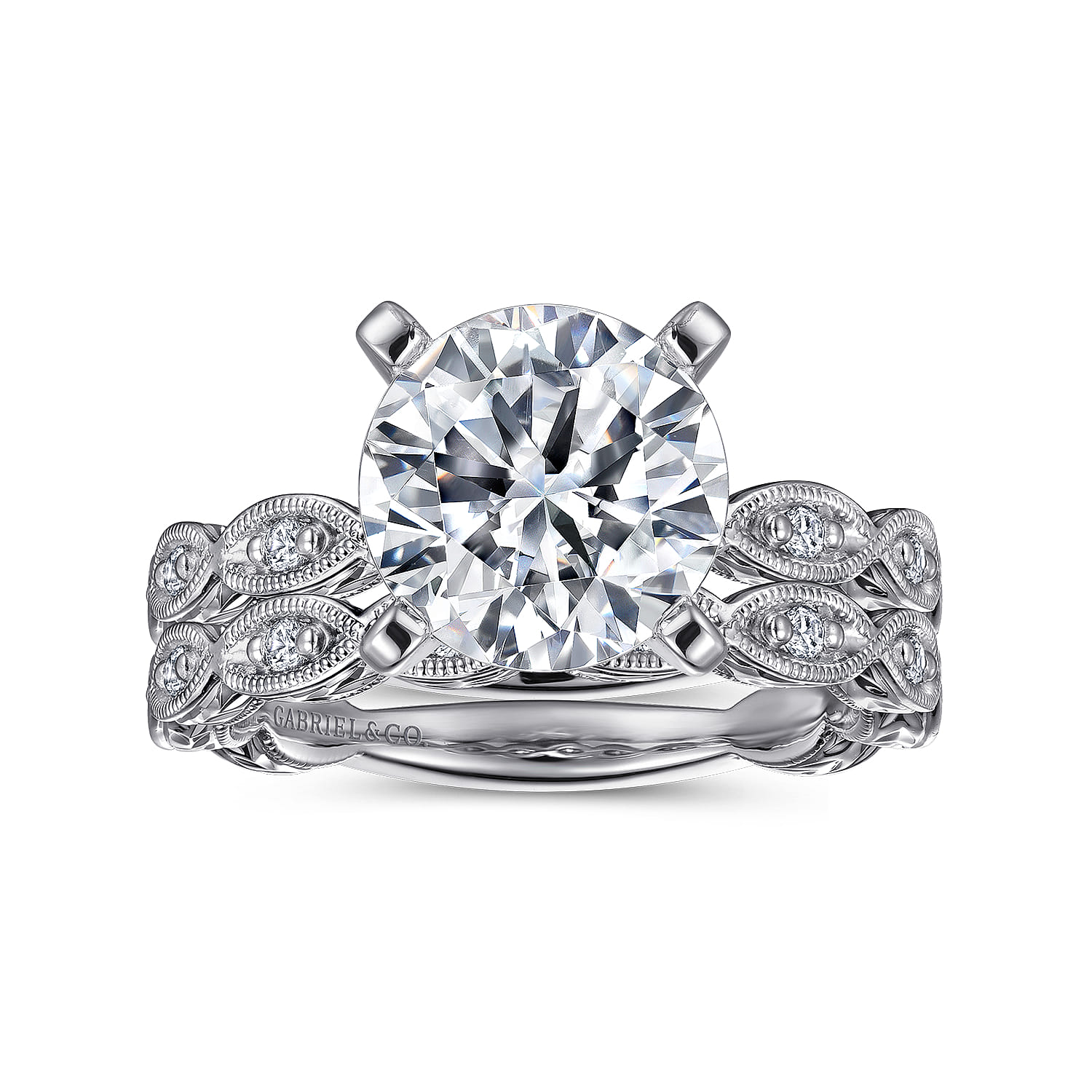 14K White Gold Diamond Matching Wedding Band - 0.12 ct - Shot 4