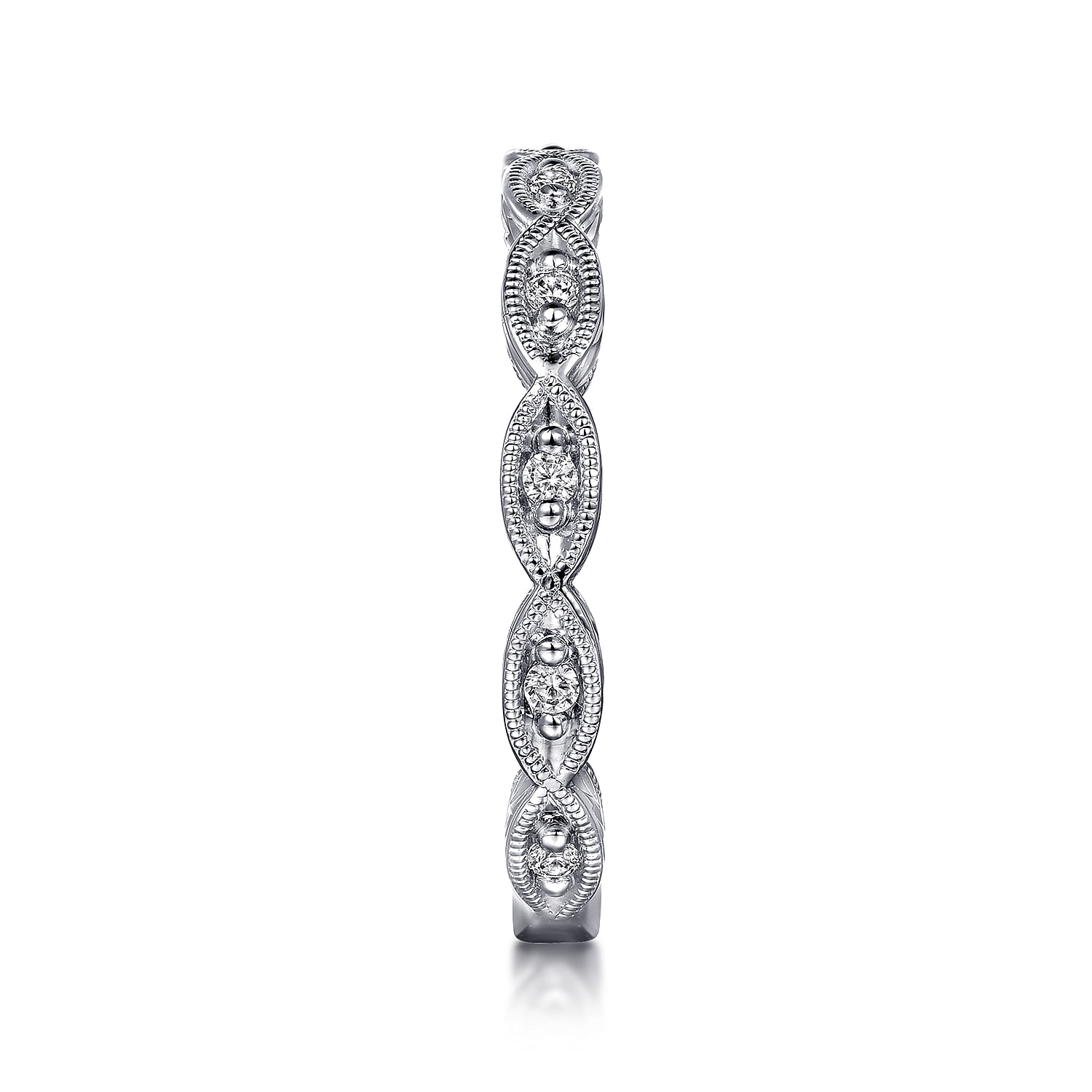 14K White Gold Diamond Matching Wedding Band - 0.12 ct - Shot 5