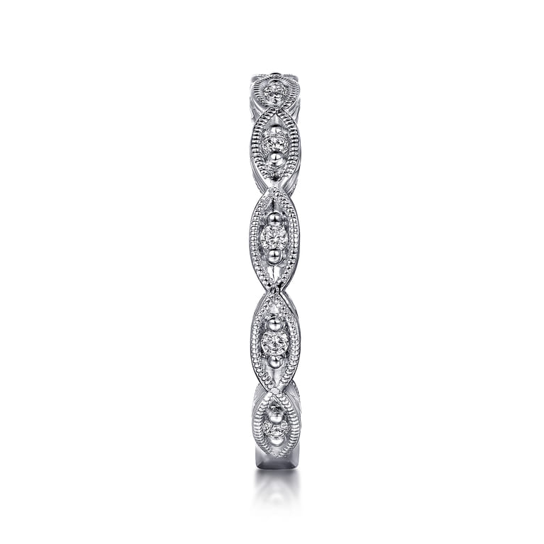 14K White Gold Diamond Matching Wedding Band - 0.12 ct - Shot 5