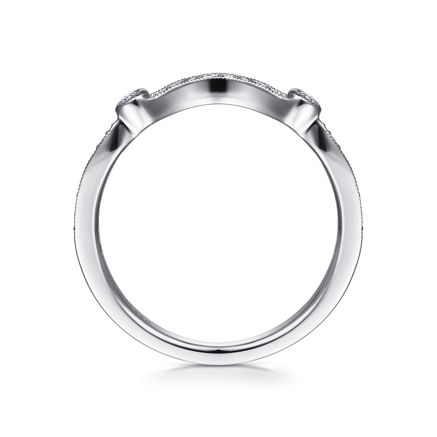 14K White Gold Diamond Matching Wedding Band - 0.11 ct - Shot 2