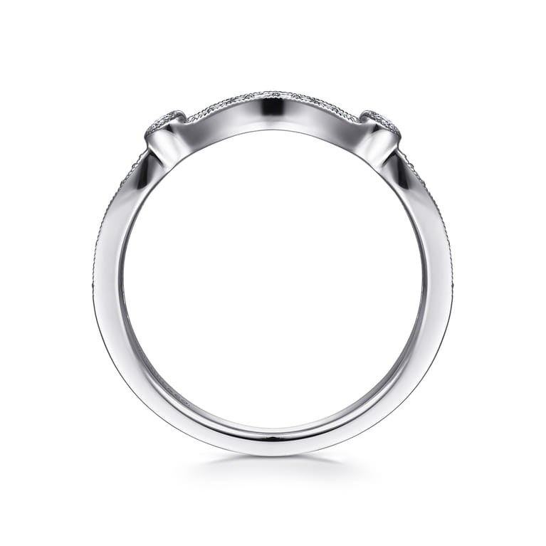 14K White Gold Diamond Matching Wedding Band - 0.11 ct - Shot 2