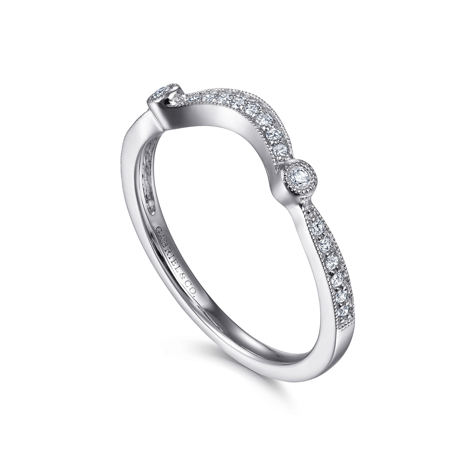 14K White Gold Diamond Matching Wedding Band - 0.11 ct - Shot 3