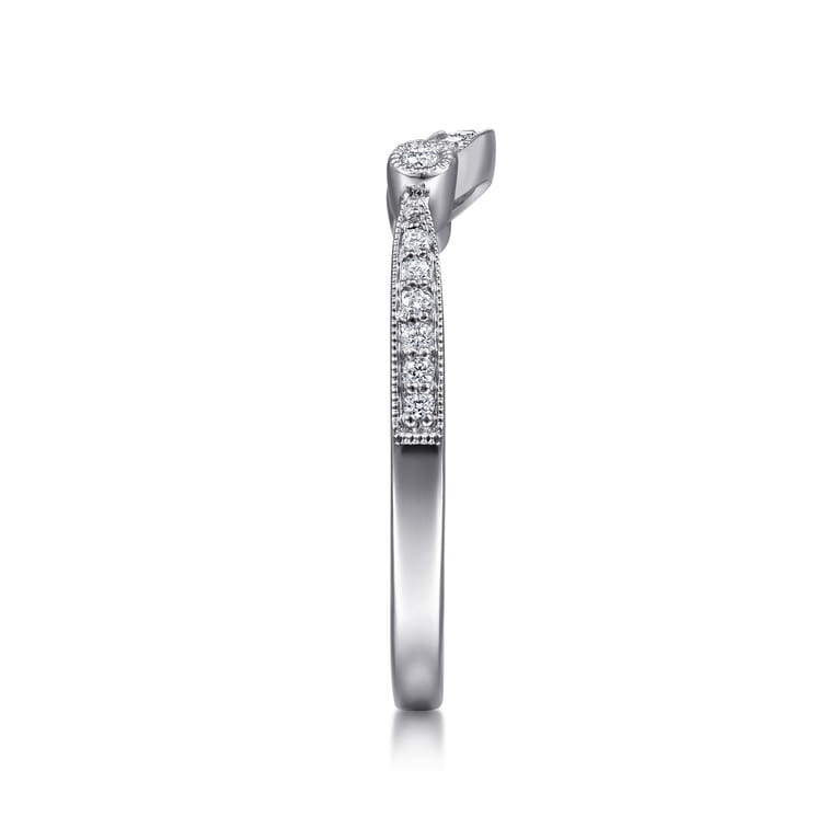 14K White Gold Diamond Matching Wedding Band - 0.11 ct - Shot 5