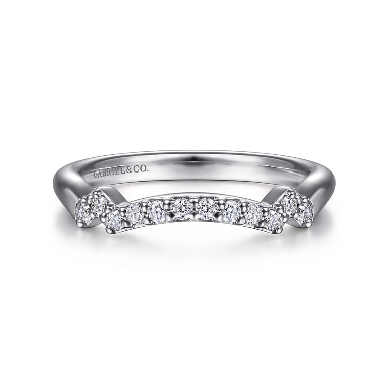 14K White Gold Diamond Matching Wedding Band - 0.17 ct - Shot 1