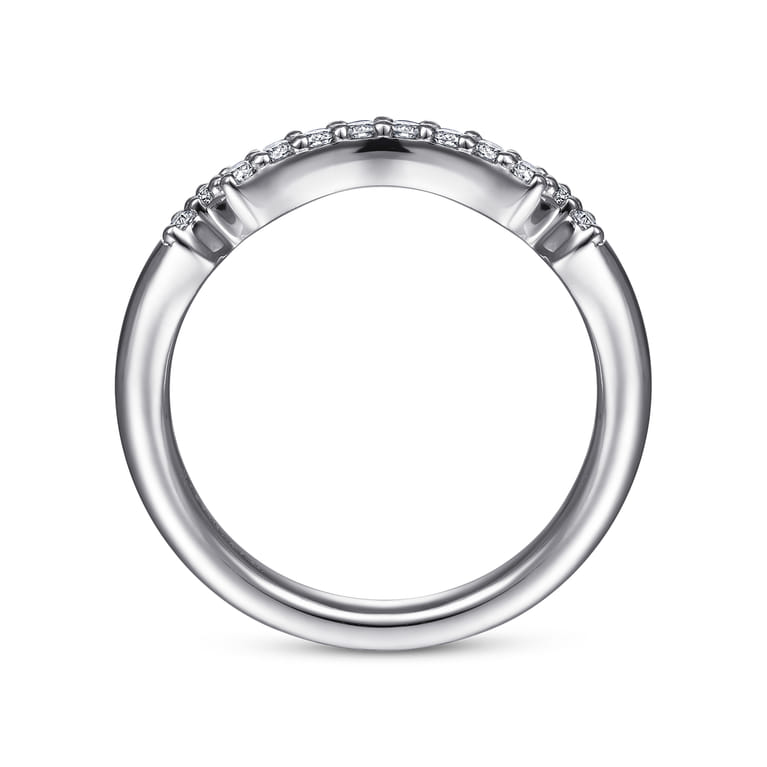 14K White Gold Diamond Matching Wedding Band - 0.17 ct - Shot 2