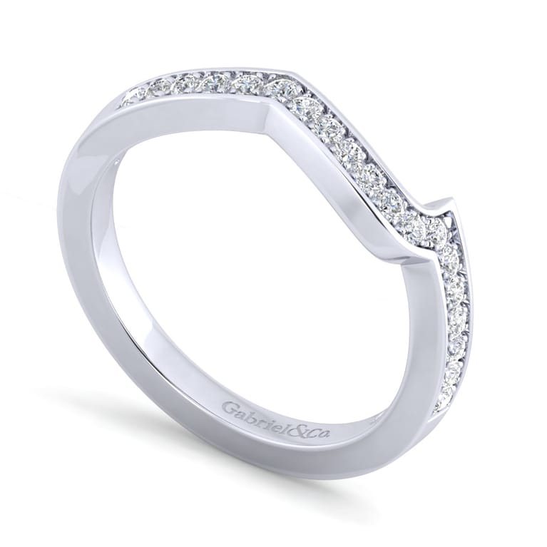 14K White Gold Diamond Matching Wedding Band - 0.18 ct - Shot 3