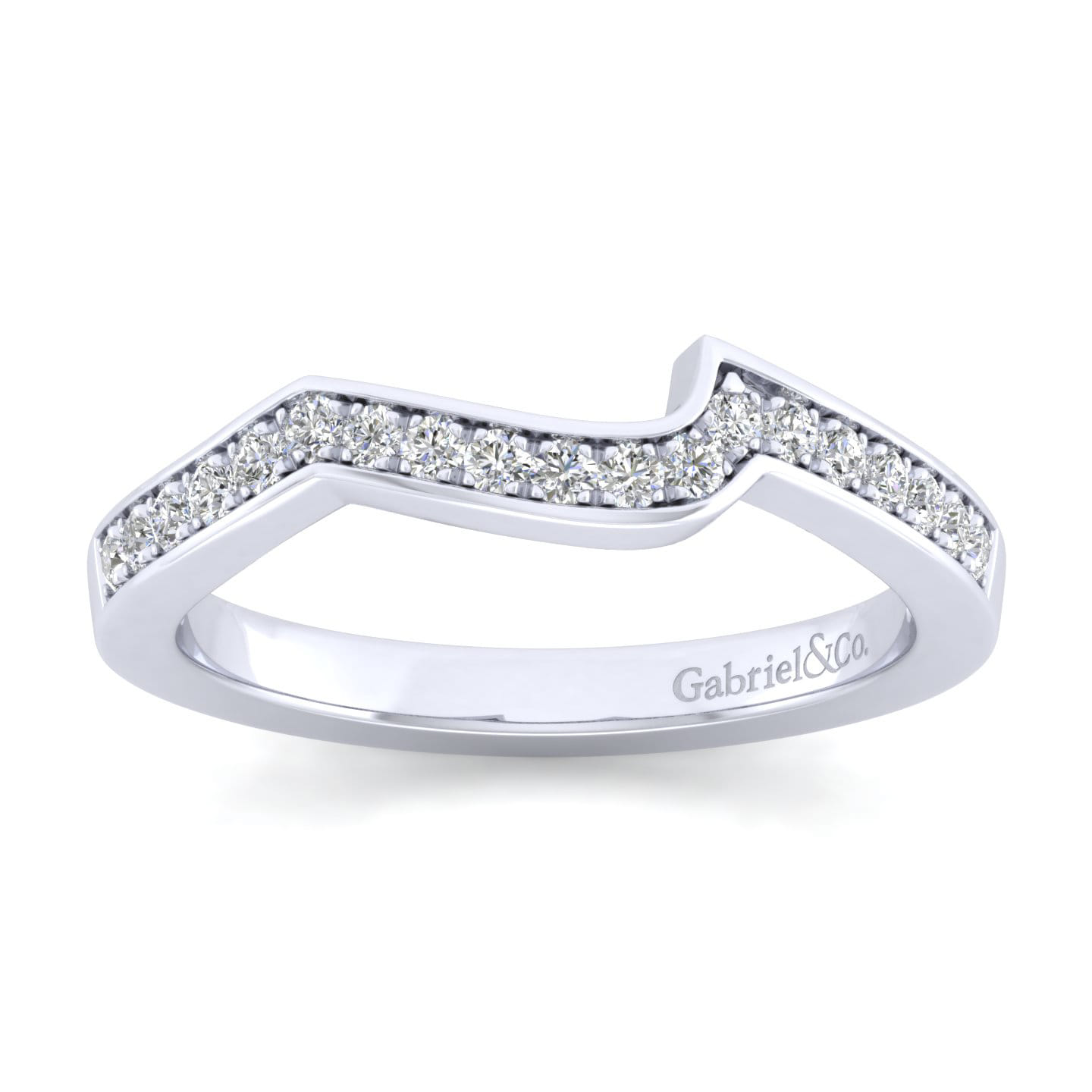 14K White Gold Diamond Matching Wedding Band - 0.18 ct - Shot 4