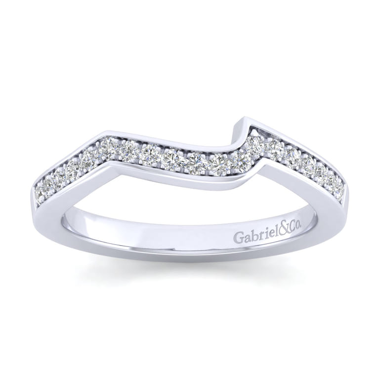 14K White Gold Diamond Matching Wedding Band - 0.18 ct - Shot 4