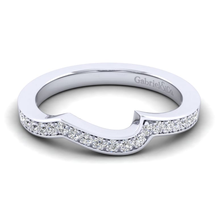 14K White Gold Diamond Matching Wedding Band - 0.18 ct - Shot 1